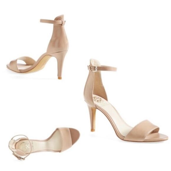✨Vince Camuto Court Nude Strappy Leather Sz 6 Heels✨ - Picture 4 of 16